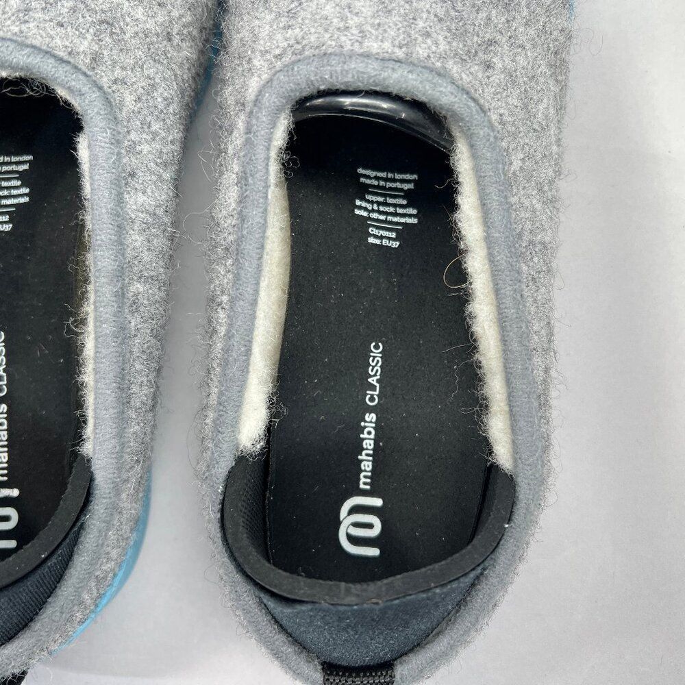 Mahabis Women's Size 6.5 Classic Gray Wool Slippers - Picture 10 of 16